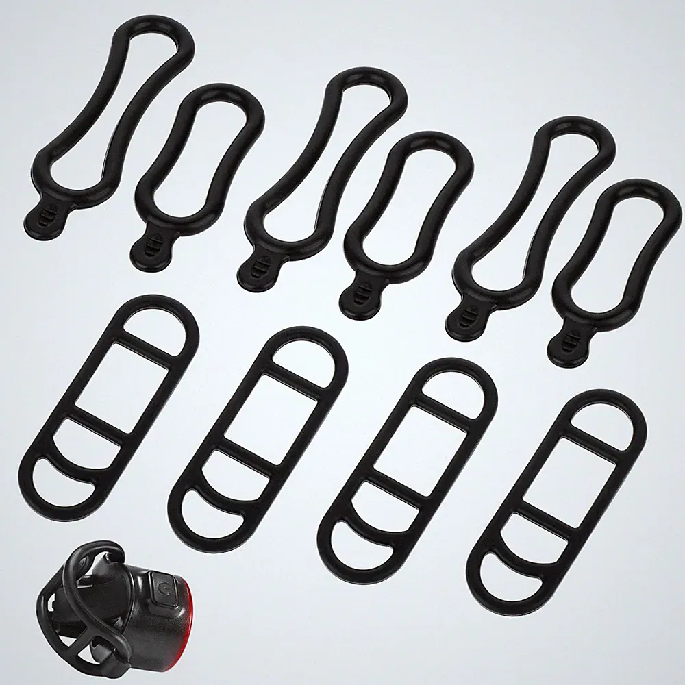 10 Pieces Bicycle Light Silicone Straps Bike Silicone Mount Band Rubber Light...