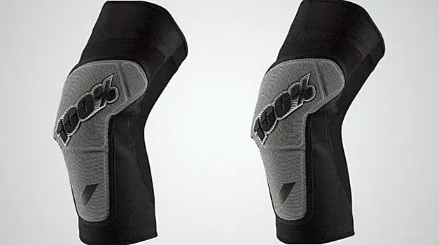 100% Ridecamp Knee Guards for BMX MTB Riding - Gray/Black Adult Size XL