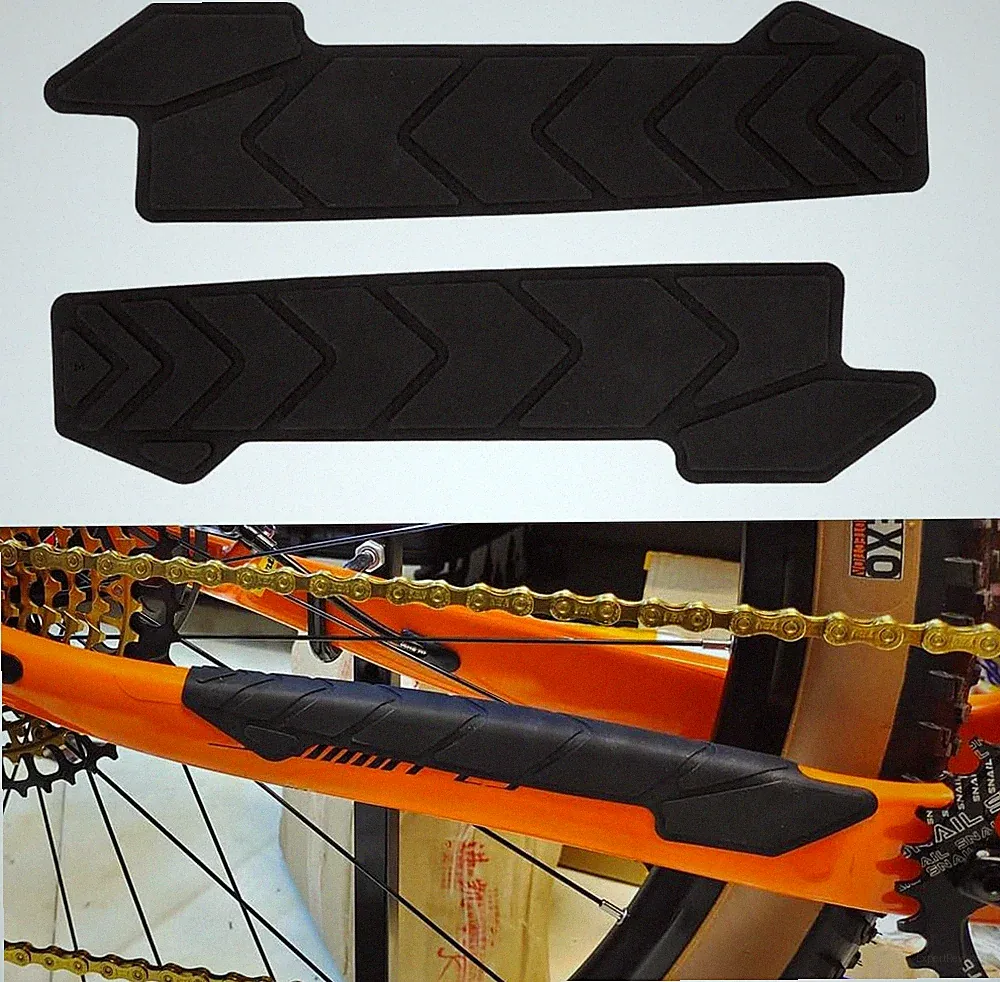 2 Pcs Silicone Bike Frame Chainstay Protector Stickers, Bicycle Chain Guard Prot