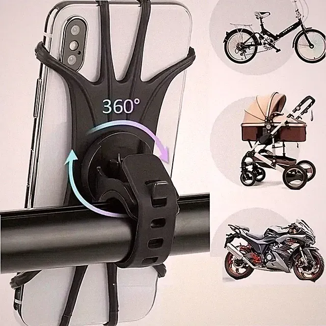 360 Rotatable Bike Phone Holder Silicone Motorcycle Bicycle Mount Stand