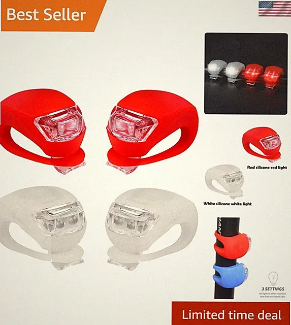 Bicycle Light Front and Rear Silicone LED Bike Light Set - Bike Headlight and...