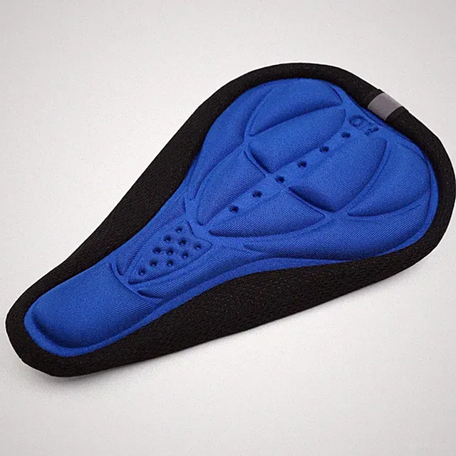 Bike Bicycle Soft Comfort Silicone Padded Saddle Seat Cover Cushion Pad Blue
