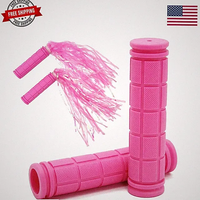Bike Handle Grips with Tassel Streamers for Girls Boys and Kids, Non-Slip Bic...