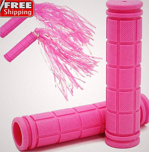 Bike Handle Grips with Tassel Streamers for Girls Boys and Kids, Non-Slip Bicycl