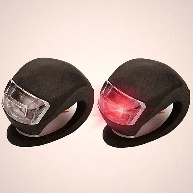 Bike Light Set Silicone Waterproof Bicycle Head Front Lamp and Taillight Flashli