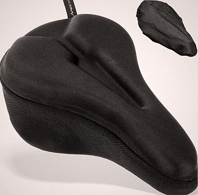 Bike Seat Cushion Gel Padded Saddle Cover for Men Women - Extra Padding Soft Com