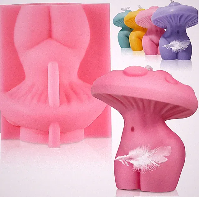 Body Molds Mushroom Women Body Silicone Mold DIY Female Candle Molds Candle Maki