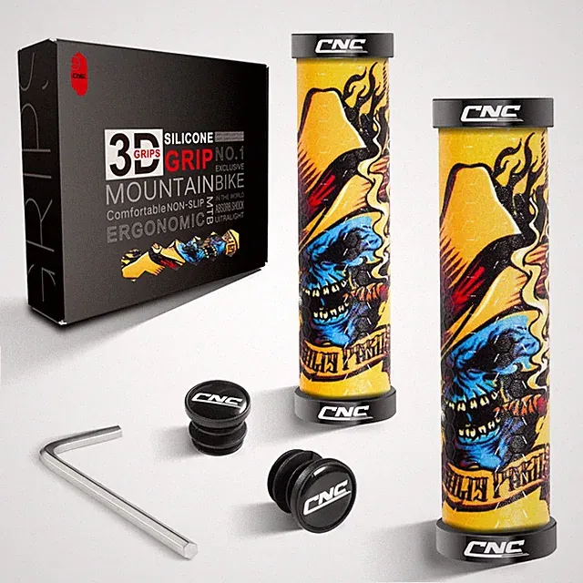 CNC Bike Handlebar Grips,MTB Silicone Grips, Gel Grips for Mountain Bike/BMX/...