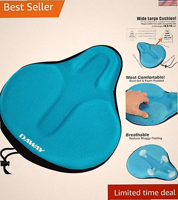 Comfortable Bike Seat Cover - Silicone Gel & Memory Foam Padded Bike Seat Cus...