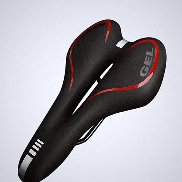Comfortable Silicone Gel Bike Saddle, PU Leather Shockproof Cycling Seat