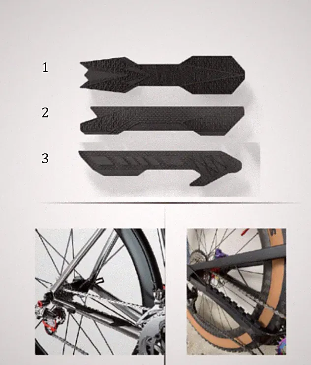 ENLEE Silicone Bike Chain Guard Sticker Frame Protector Scratch-Resistant
