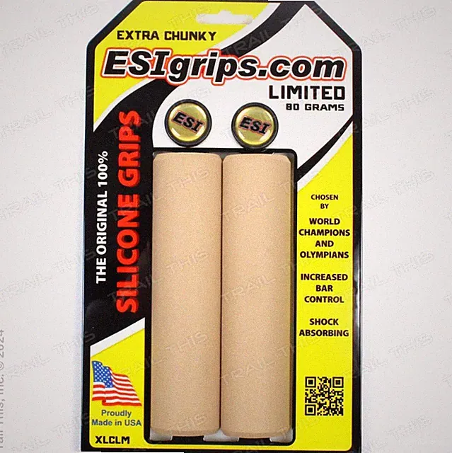 ESI 34mm Extra Chunky - Tan - Silicone 130mm MTB Bike Grips Shock Absorbing
