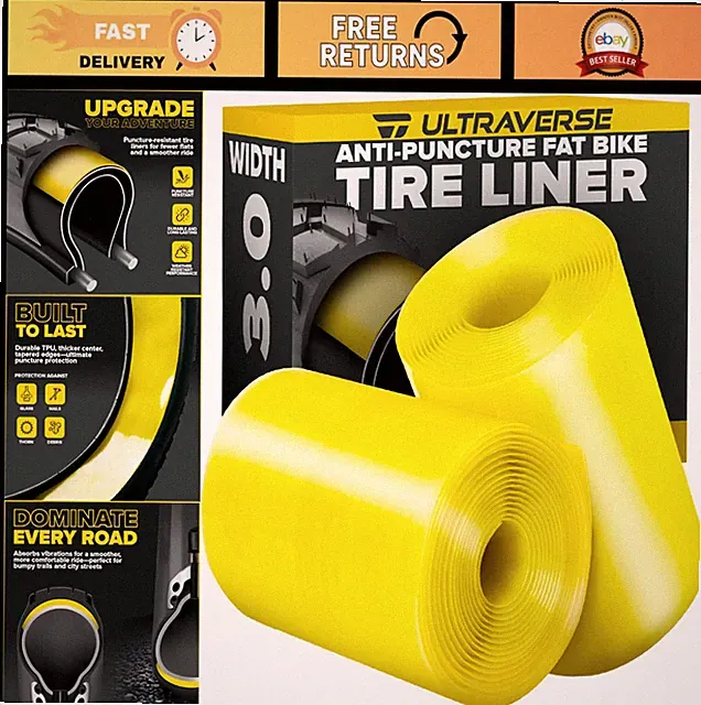 Fat Tire Liners for 20" 24" 26" Bikes - Puncture Protection, Durable Shield, 2 P