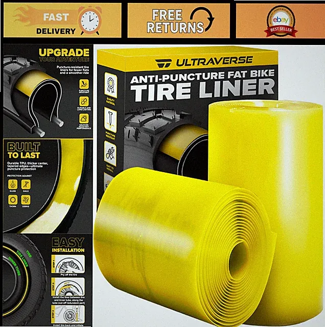 Fat Tire Liners for 20-26 inch Bikes, Puncture Protection, Durable Plastic - 2 P