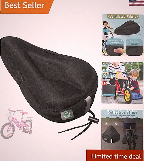 Gel Kids Bike Seat Cushion Cover for Boys & Girls, Anti-Slip Bike Seat Cover...
