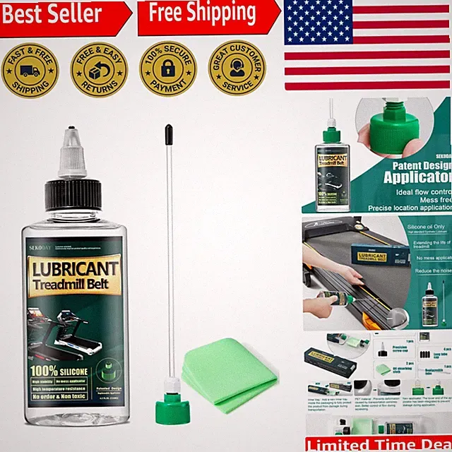 High-Performance Silicone Treadmill Lubricant - 4.2 oz with Precision Applicator
