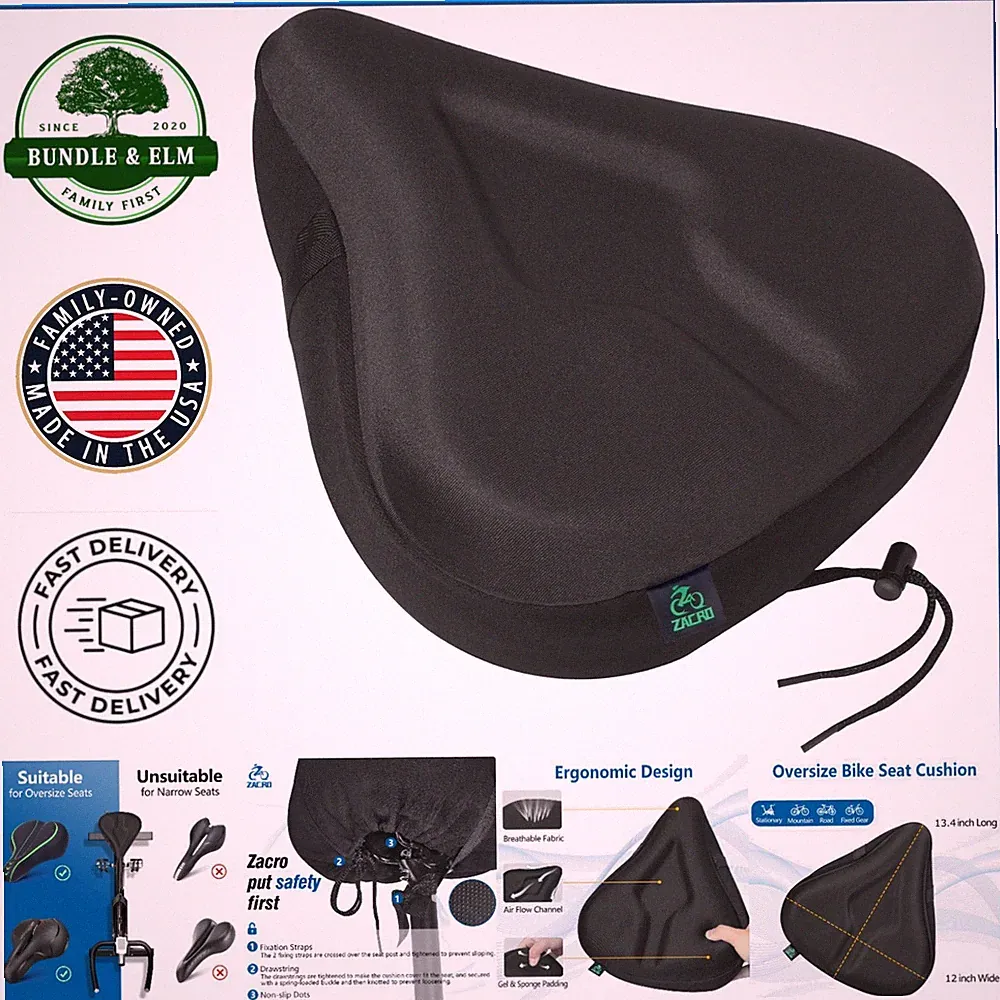 Impact-Absorbing Bicycle Seat Cover with Silicone Anti-Slip Design for Stability