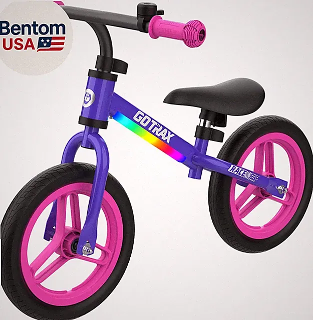 KS12 Balance Bike for 2-5 Years Old, 12" Toddlers Bike with LED Light&Bell, Adju