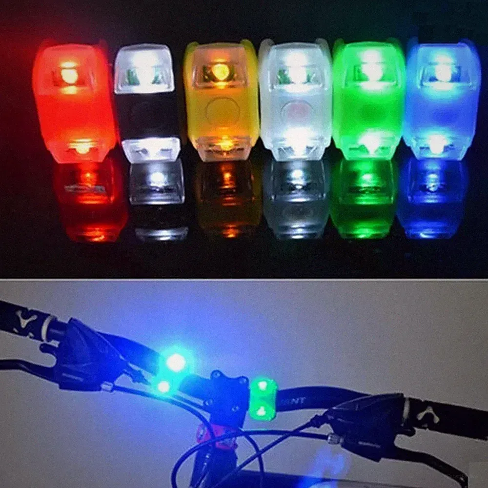 LED Silicone Mountain Bike Front Rear Lights Set Waterproof Bicycle Safety Lamp