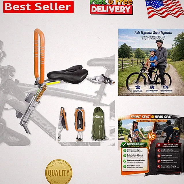 Lightweight Toddler Bike Seat with Safety Features, Perfect for Family Rides