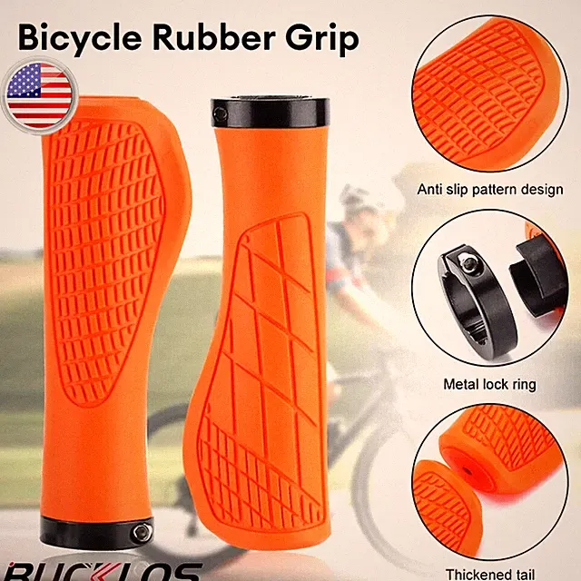 Lock-on Handlebar Grip Silicone MTB Road Bike for Flat Riser Bar Anti-Slip Grips