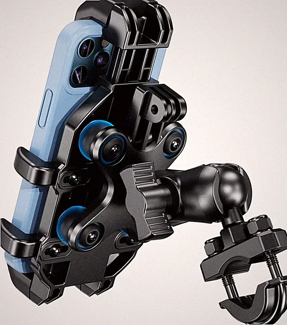 Motorcycle Phone Mount Holder with Vibration Dampener, Anti-Shake Handlebar Cell