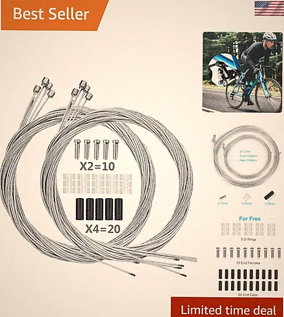 Mountain & Road Bike Shift Cable Kit - 10PCS with Essential Accessories Included