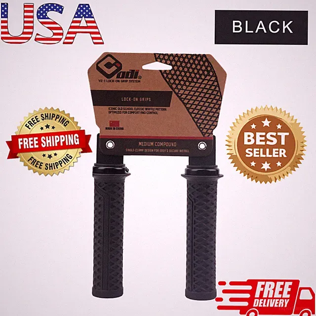 ODI VS-21 MTB Handlebar Grips Lock-On Silicone Waffle Pattern Anti-Slip 130mm