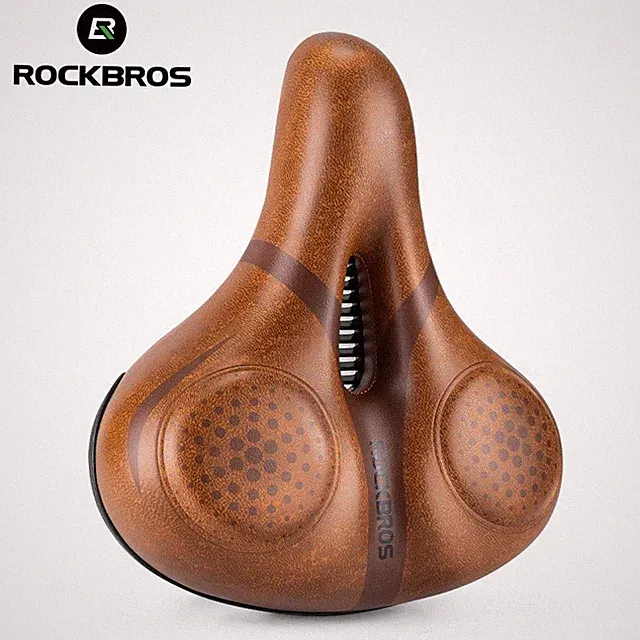 ROCKBROS Bike Comfort Saddle PU Leather Reflective Cushion Waterproof&Shockproof