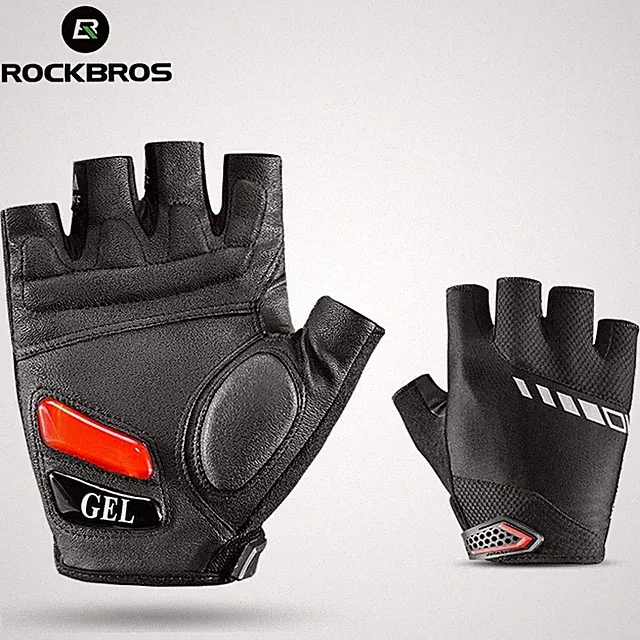 ROCKBROS MTB Bike Cycling Half Finger Short Gloves Sports GEL Padded Shockproof