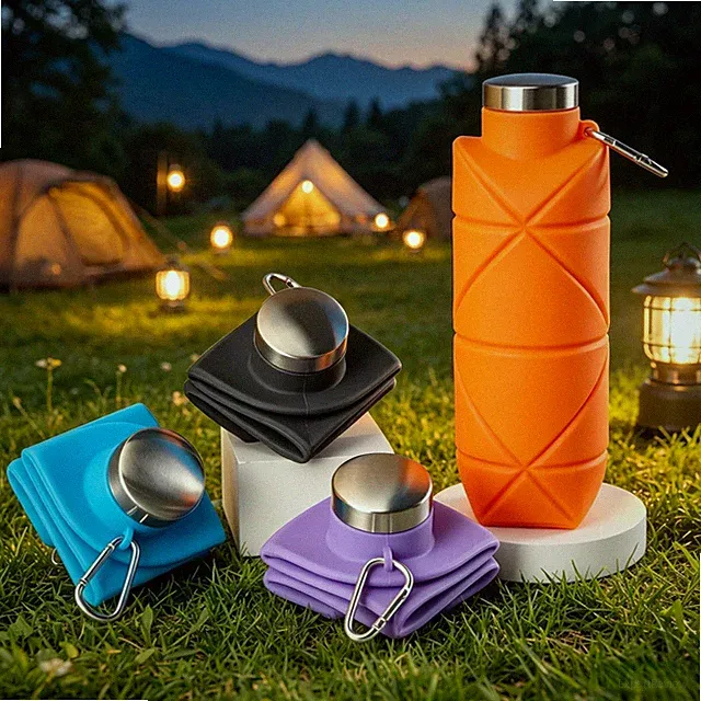 Silicone folding Travel water cup cycling bicycle water bottle hiking sports cup
