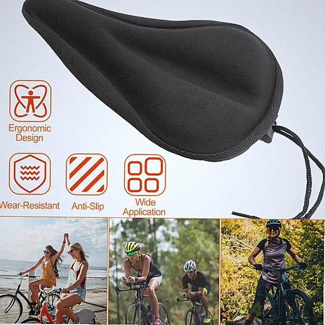 Soft Bicycle Silicon Gel Seat Cover - Most Comfortable Bike Saddle Cushion Spin