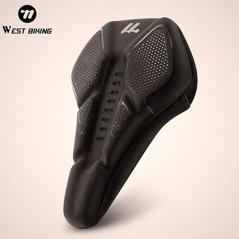 WEST BIKING 3D Printed Silicone Bicycle Saddle Cover Bike Seat Cover Cushion