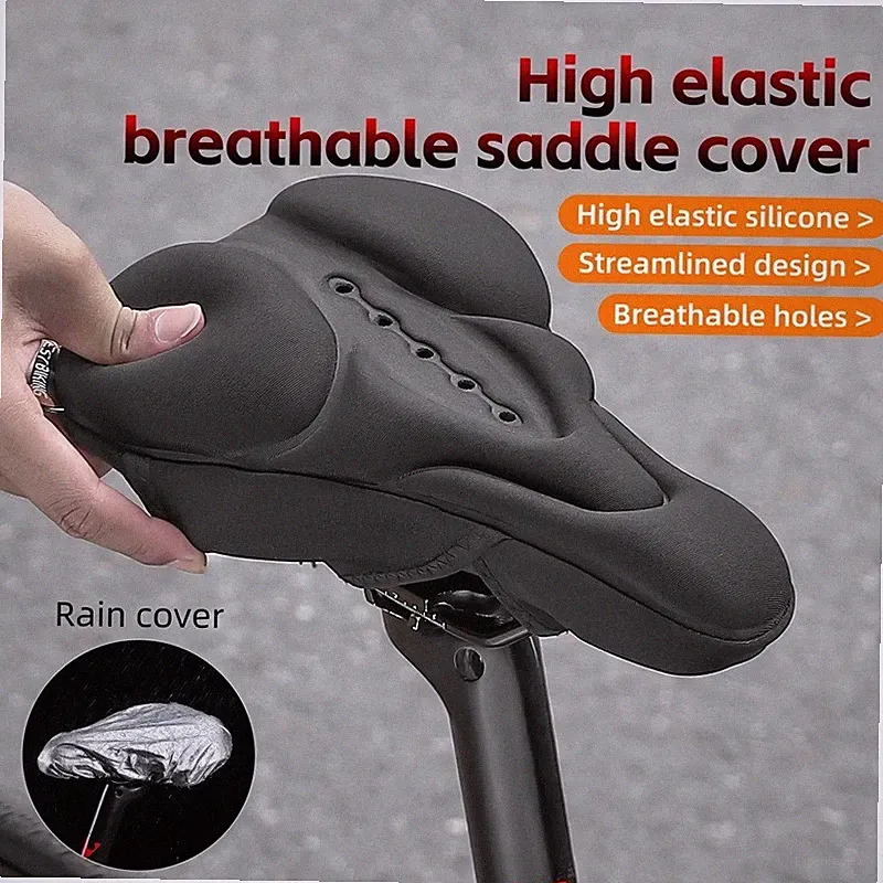WEST BIKING Bike Saddle Cover Silicone Comfort Breathable Bicycle Seat Cushion