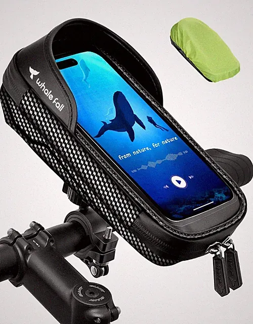 whale fall 360° Rotatable Waterproof Bike Phone Holder, Handlebar Bag & Mou